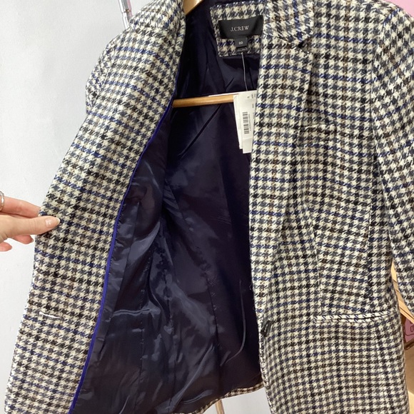 J. Crew Wool Houndstooth Blazer with Elbow Pads NWT - Picture 9 of 9